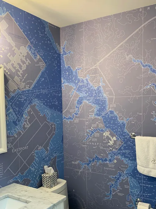 Annapolis MD nautical map wall mural