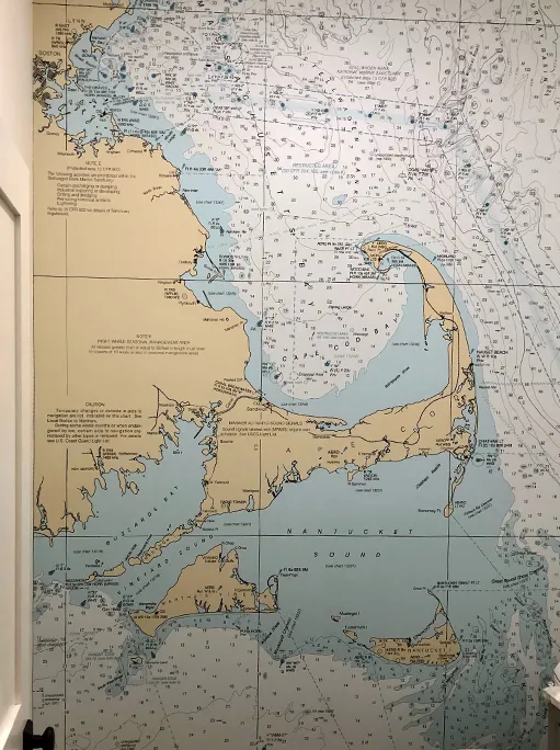 Cape Cod nautical chart wallpaper