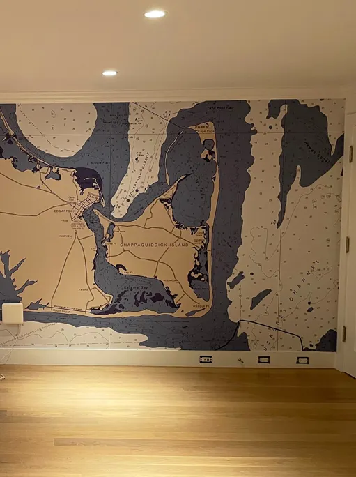 Martha's Vineyard nautical map wallpaper