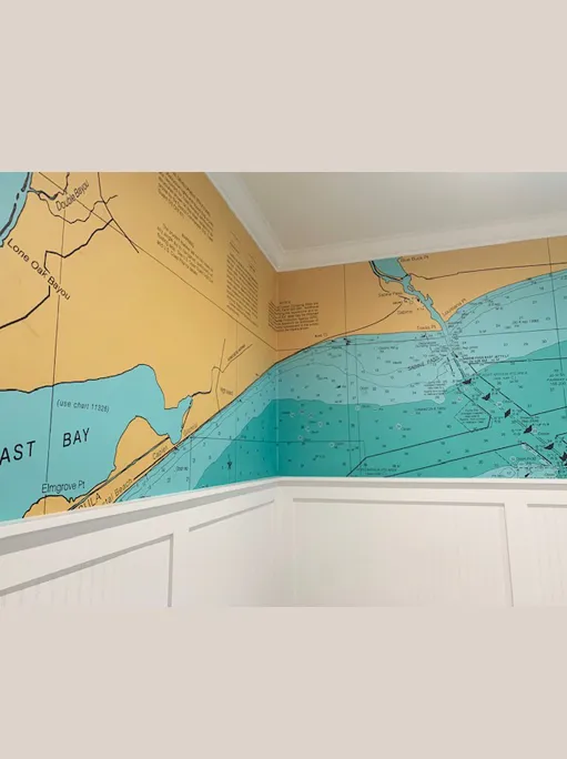 Crystal Beach TX  nautical chart wallpaper