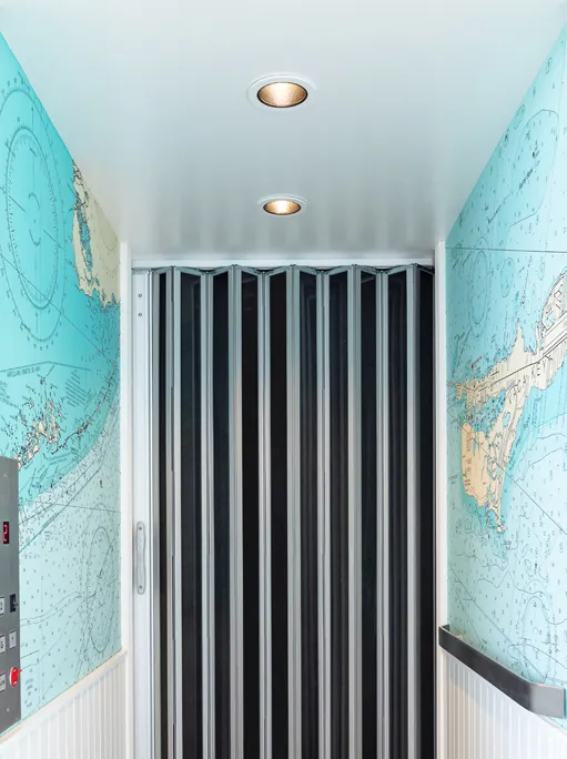 Marathon FL Elevator Interior nautical map wallpaper