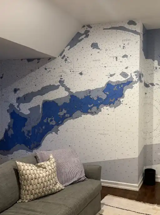 Fisher Island nautical map wallpaper
