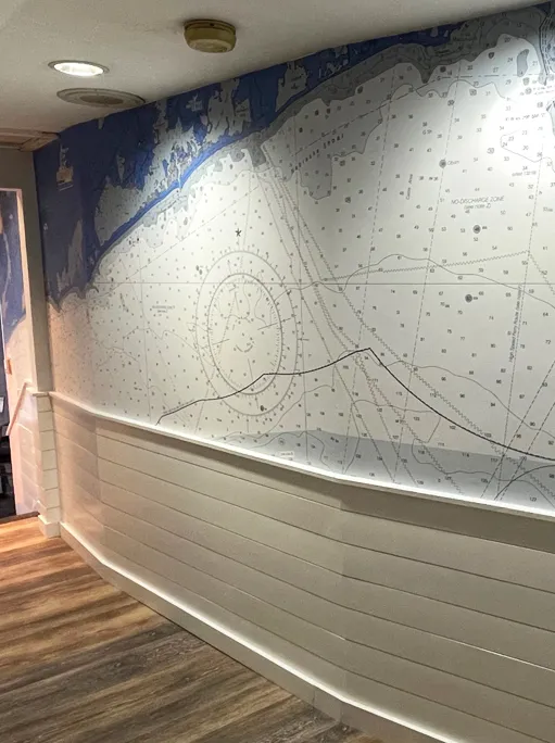 Long Island Sound nautical map wallpaper