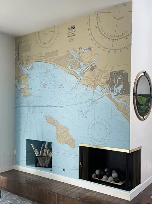Long Beach Harbor nautical map wallpaper
