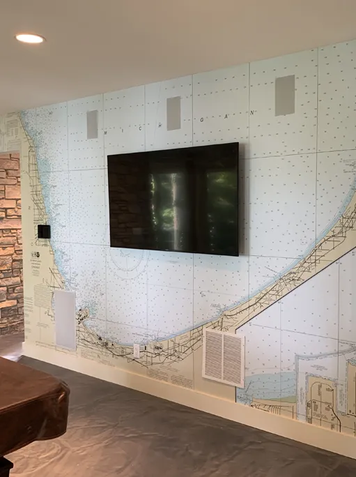 Lake Michigan nautical chart wallpaper