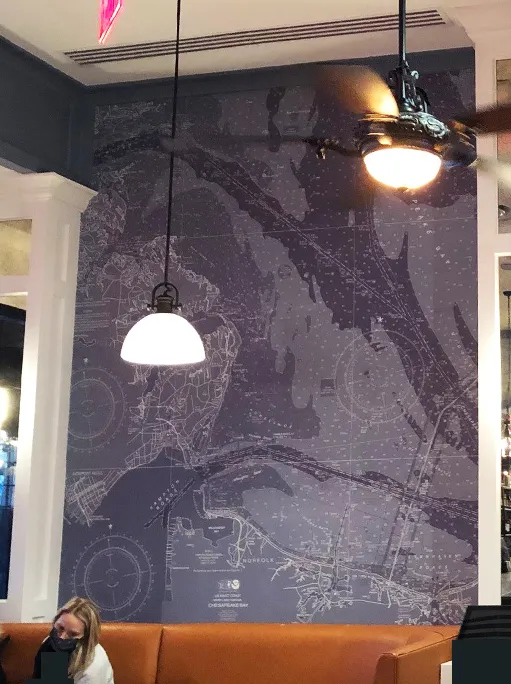 DC Oyster Bar nautical map wallpaper