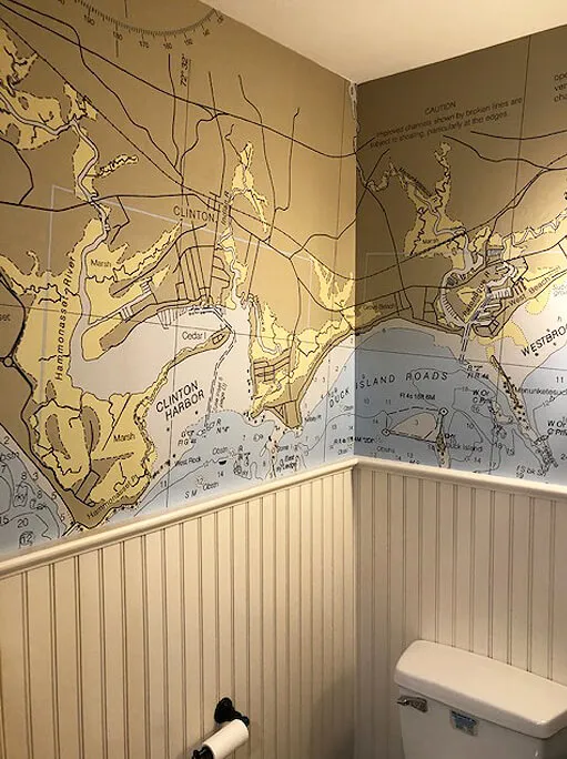 Old Saybrook nautical chart wallpaper