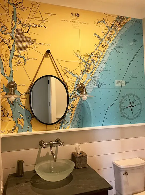 Wilmington DE nautical map mural