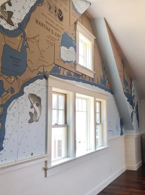 Martha's Vineyard nautical map wallpaper